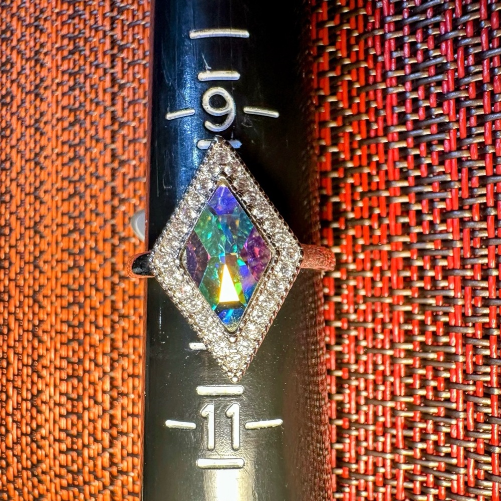 Fragrant Jewels Silver Ring with Multicolored Gem